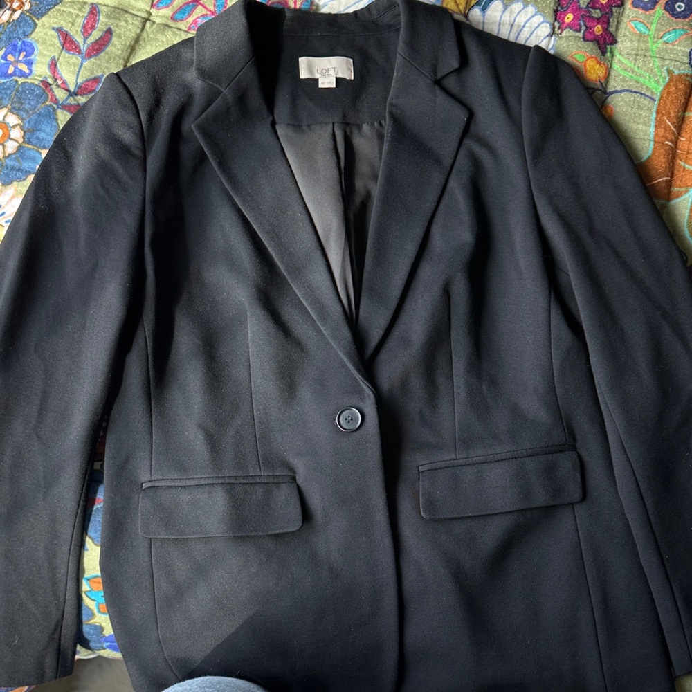 Loft Black Structured Tailored Blazer - image 1